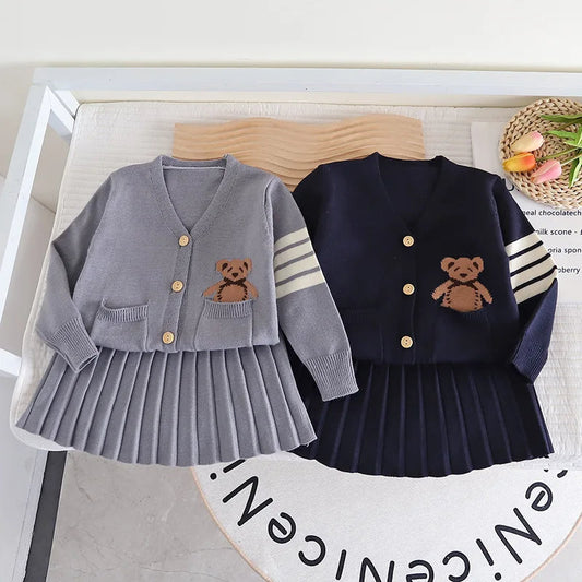 Preppy Skirt Sweater Set