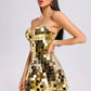 Kimberley Metallic Mirror Mini Dress