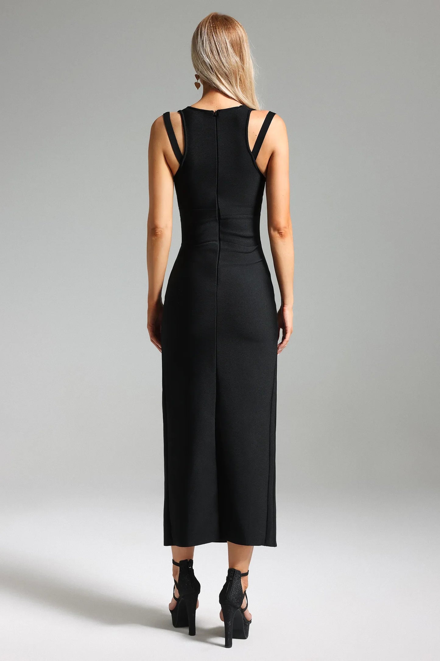 Nasim Deep V Cut Out Strappy Kleid