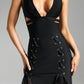 Nasim Deep V Cut Out Strappy Kleid