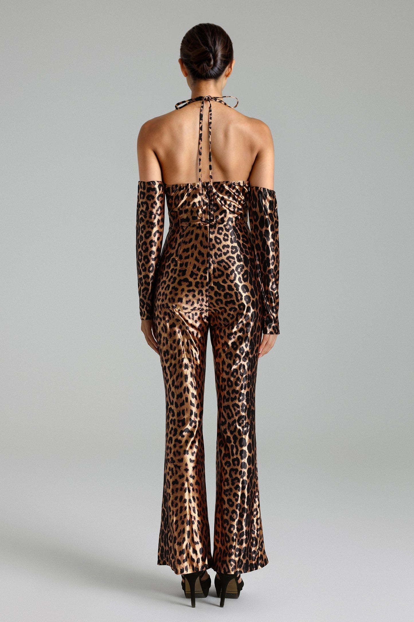 Rika Neckholder-Jumpsuit mit Leopardenmuster