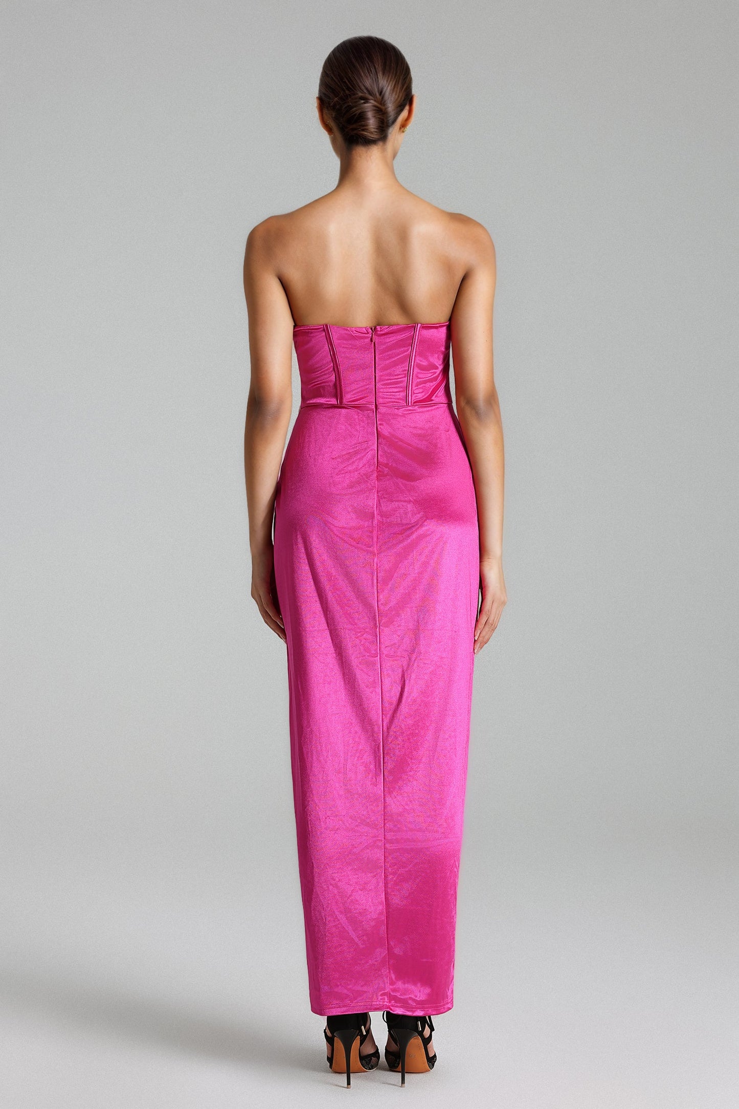 Joie Trägerloses Korsett-Rüschenkleid - Rosa