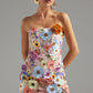 Sydney Minikleid mit Blumenstickerei und Netzstoff