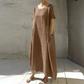 DIANA | LOOSE LINEN DRESS WITH SIDE POCKETS