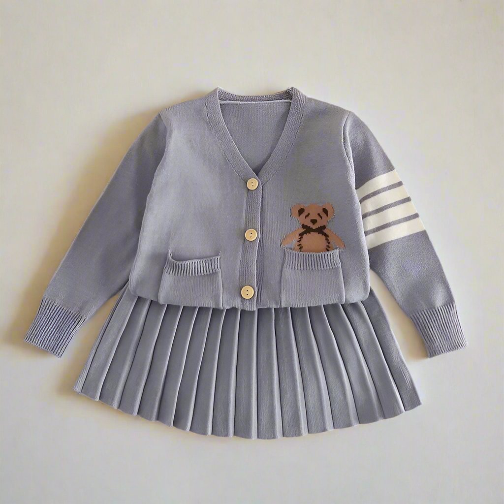 Preppy Skirt Sweater Set