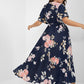 Bloom Dress - Flutter Sleeve Ditsy Floral Bag Split Maxi Dress