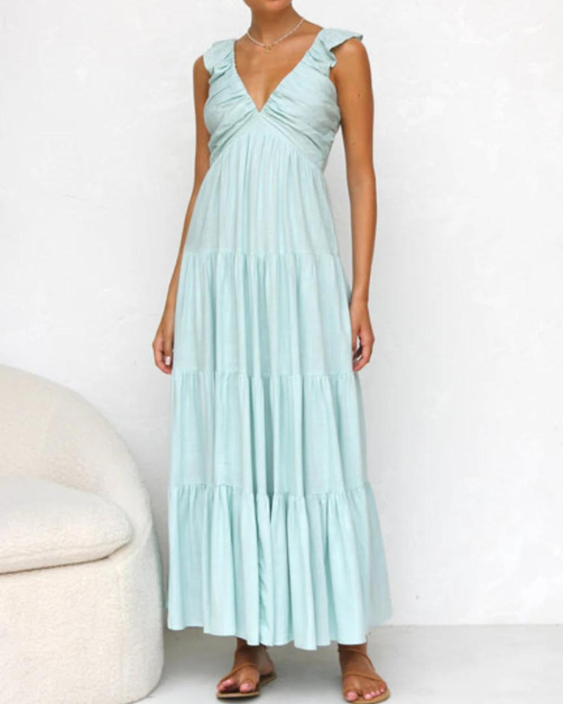 CAPRI - RUFFLED MAXI DRESS FOR VACATION