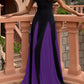 Febedress Spaghetti Strap Color Block Swing Maxi Party Dress