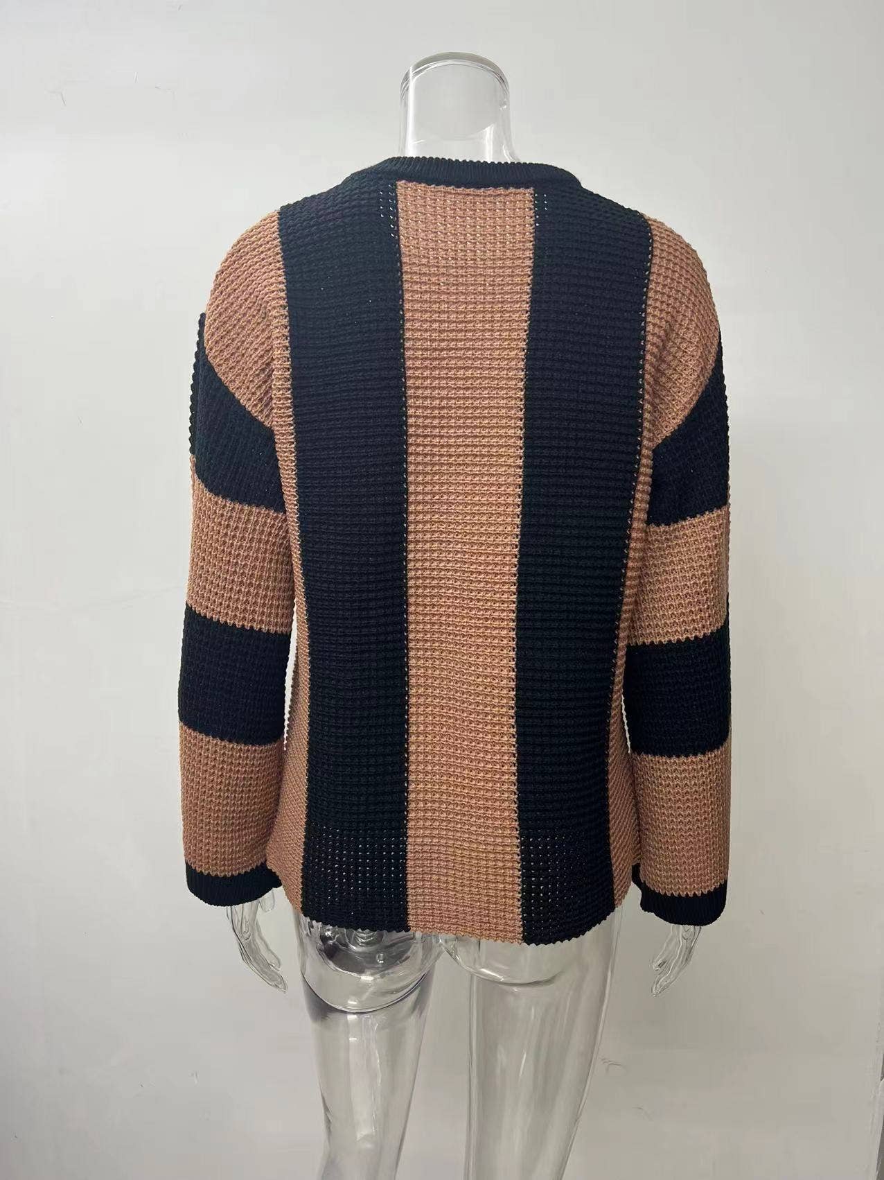 Waffle Striped Sweater