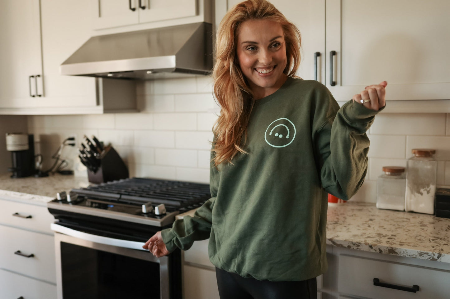 On My Husband's Last Nerve Sweatshirt - Military Green