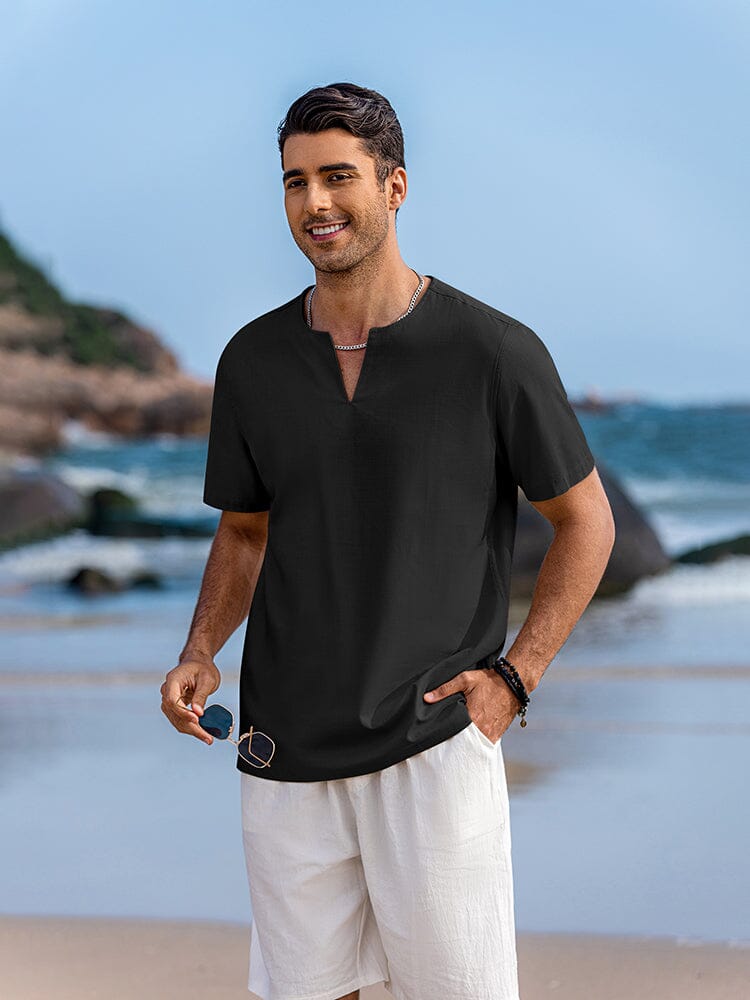 Casual Linen Style Henley Shirt (US Only)