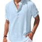 Soft Linen Blend Henley Shirt (US Only)