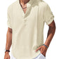 Soft Linen Blend Henley Shirt (US Only)