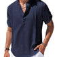 Soft Linen Blend Henley Shirt (US Only)