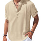 Soft Linen Blend Henley Shirt (US Only)