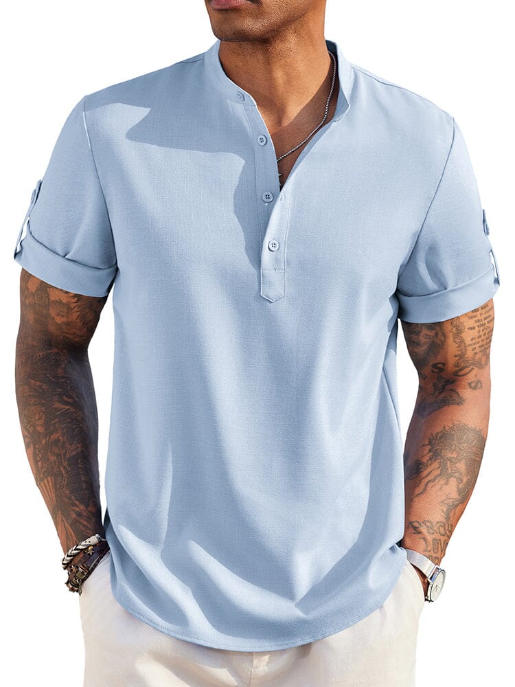 Summer Essential Leinen-Henley-Hemd (nur USA)