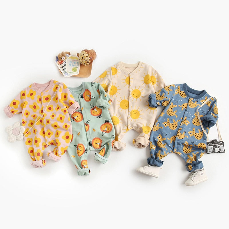 Cartoon Baby Girls Rompers