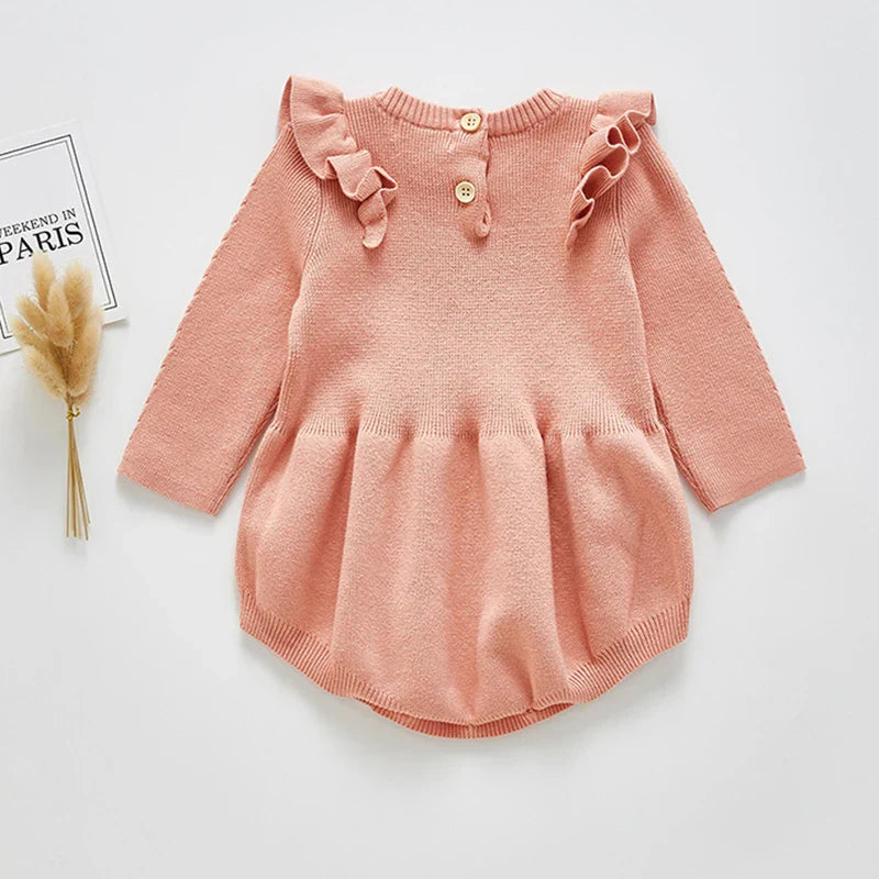 Ruffle Sleeve Knitted Bodysuit