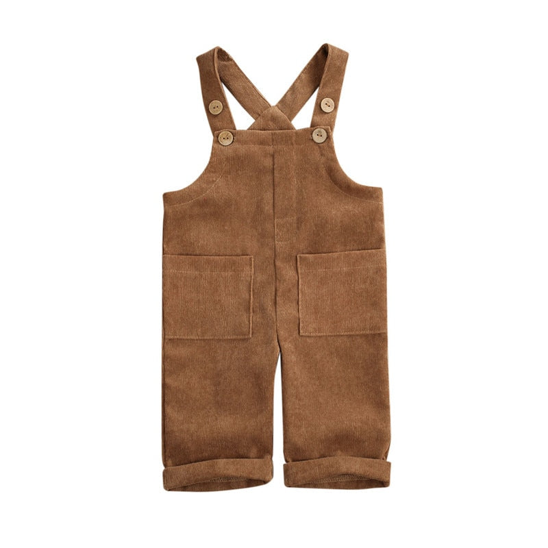 Soft Cotton Corduroy Suspender Jumpsuit Overalls