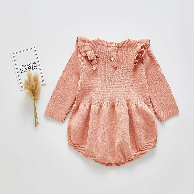 Ruffle Sleeve Knitted Bodysuit