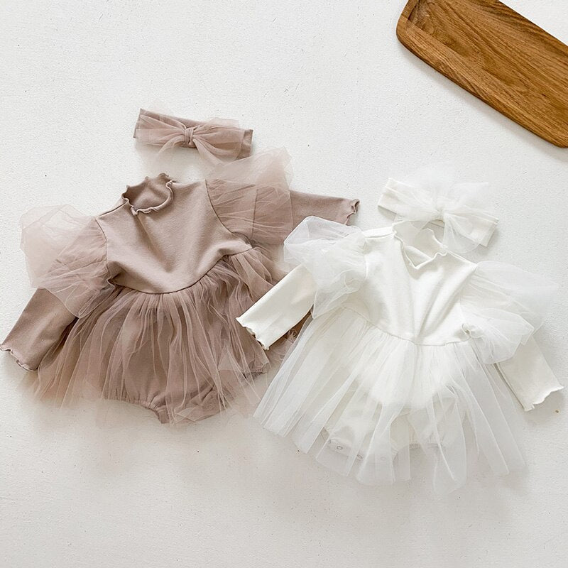 Baby Long Sleeve Tulle Romper