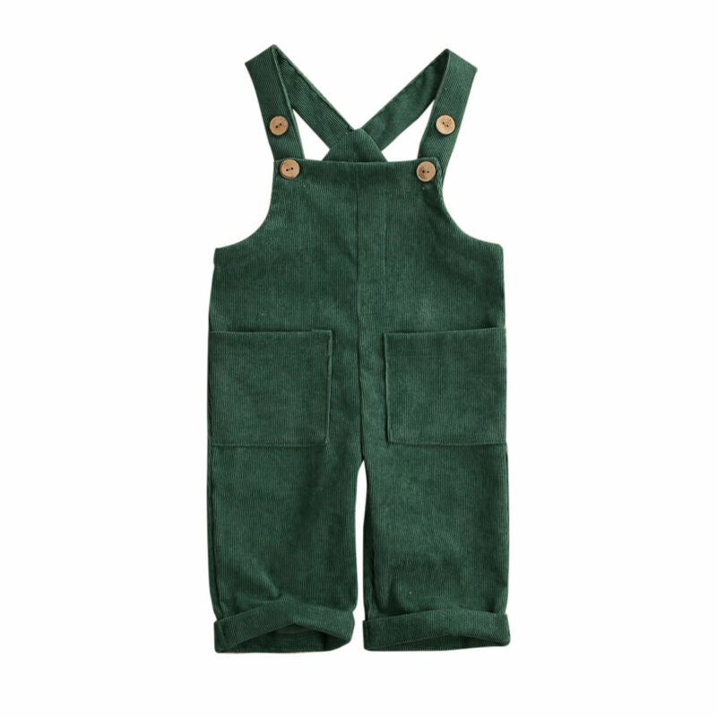 Soft Cotton Corduroy Suspender Jumpsuit Overalls