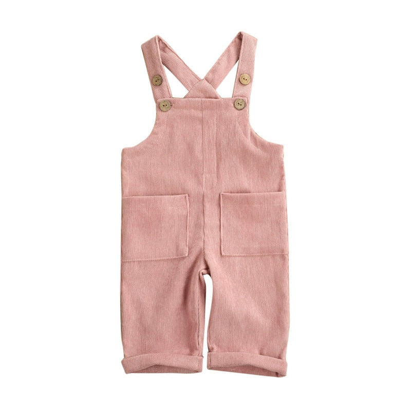 Soft Cotton Corduroy Suspender Jumpsuit Overalls