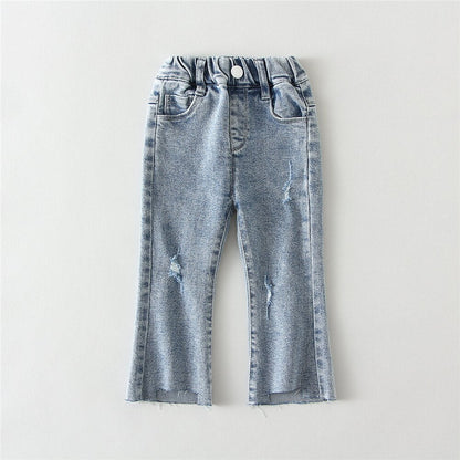 Girls Denim Boot Cut Pants