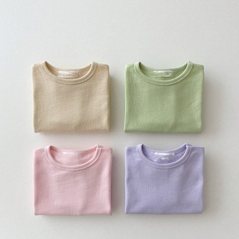 Solid Color Long Sleeve Top