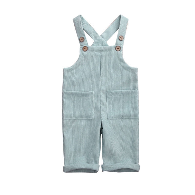 Soft Cotton Corduroy Suspender Jumpsuit Overalls