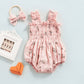 Sleeveless Elastic Bust Romper with Bow Headband