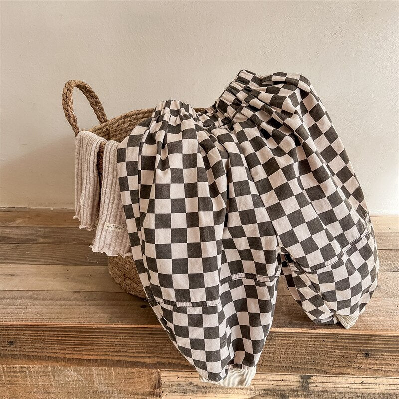 Kids Checkered Harem Pants