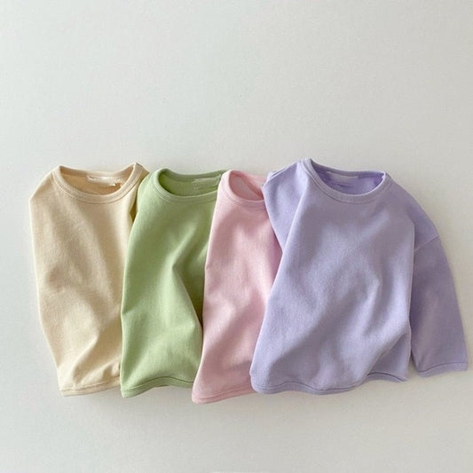 Solid Color Long Sleeve Top