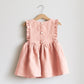 Solid Linen Cotton Ruffle Dress