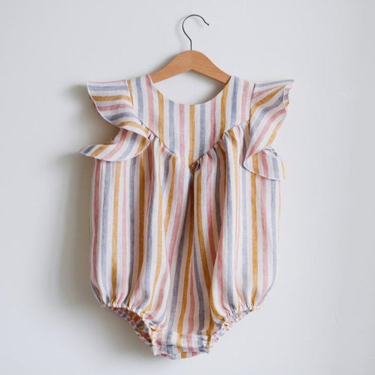 Striped Sleeveless One-Pieces Girl Bodysuit