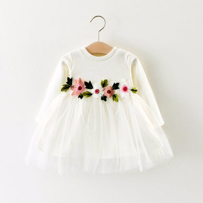 Long Sleeve Cotton Party Tulle Dress