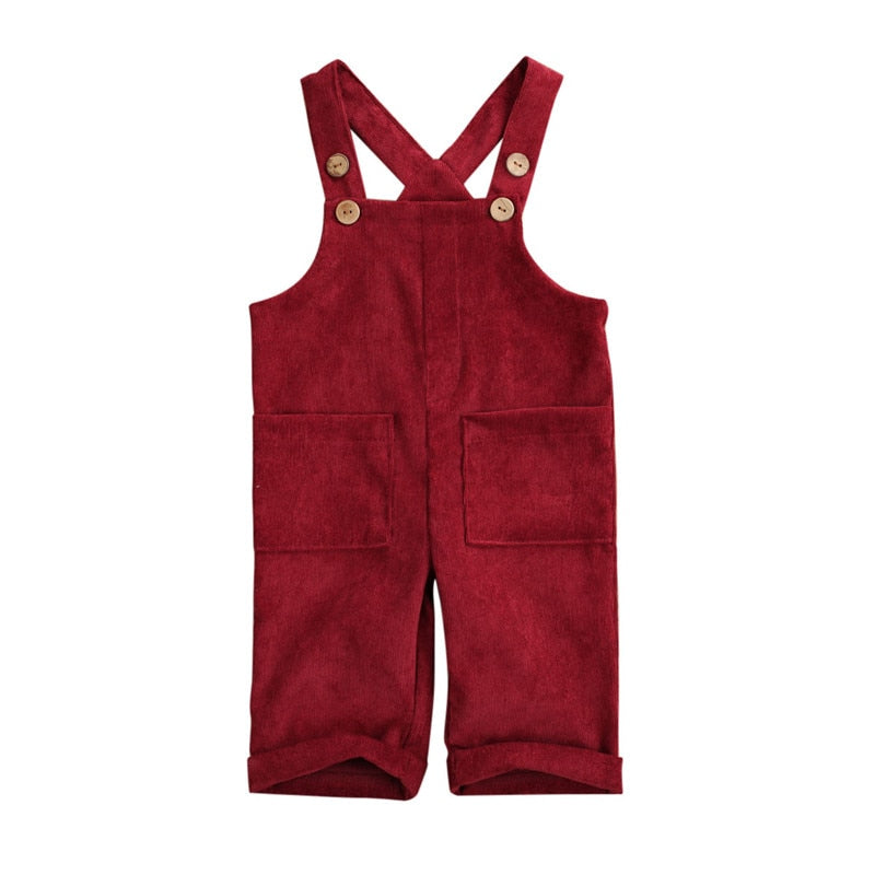 Soft Cotton Corduroy Suspender Jumpsuit Overalls