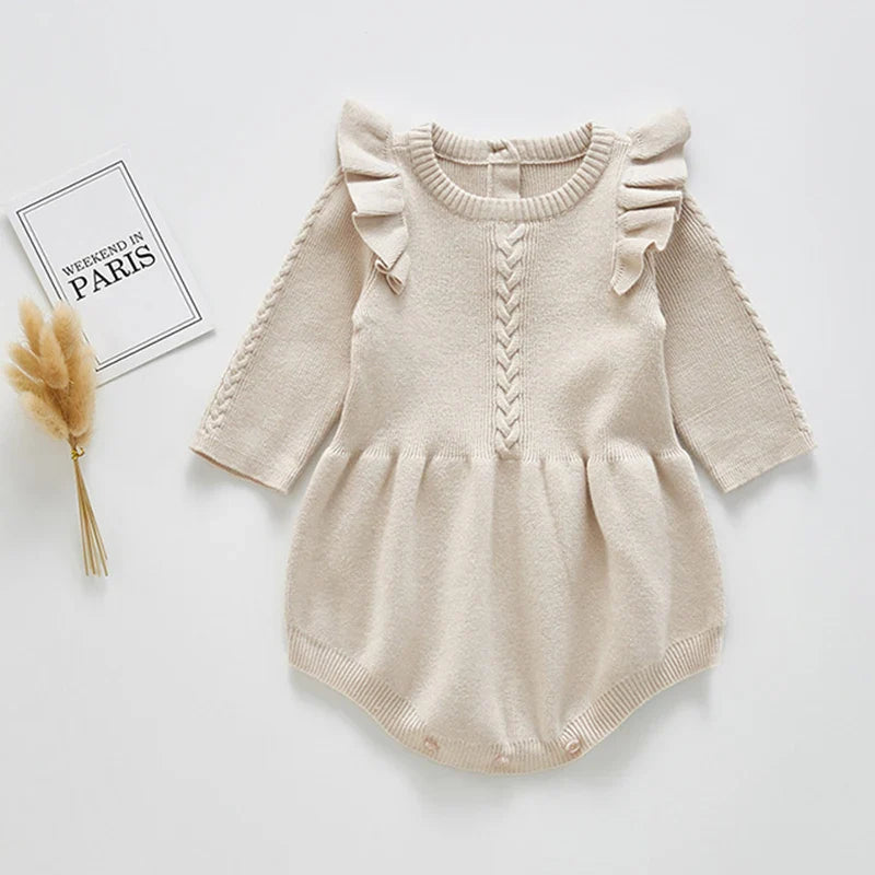 Ruffle Sleeve Knitted Bodysuit