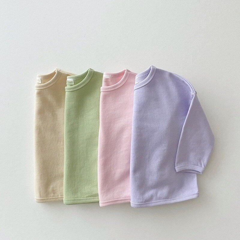 Solid Color Long Sleeve Top