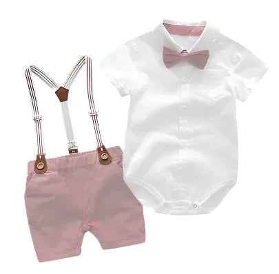 Suspender Shorts & Romper Suit Set