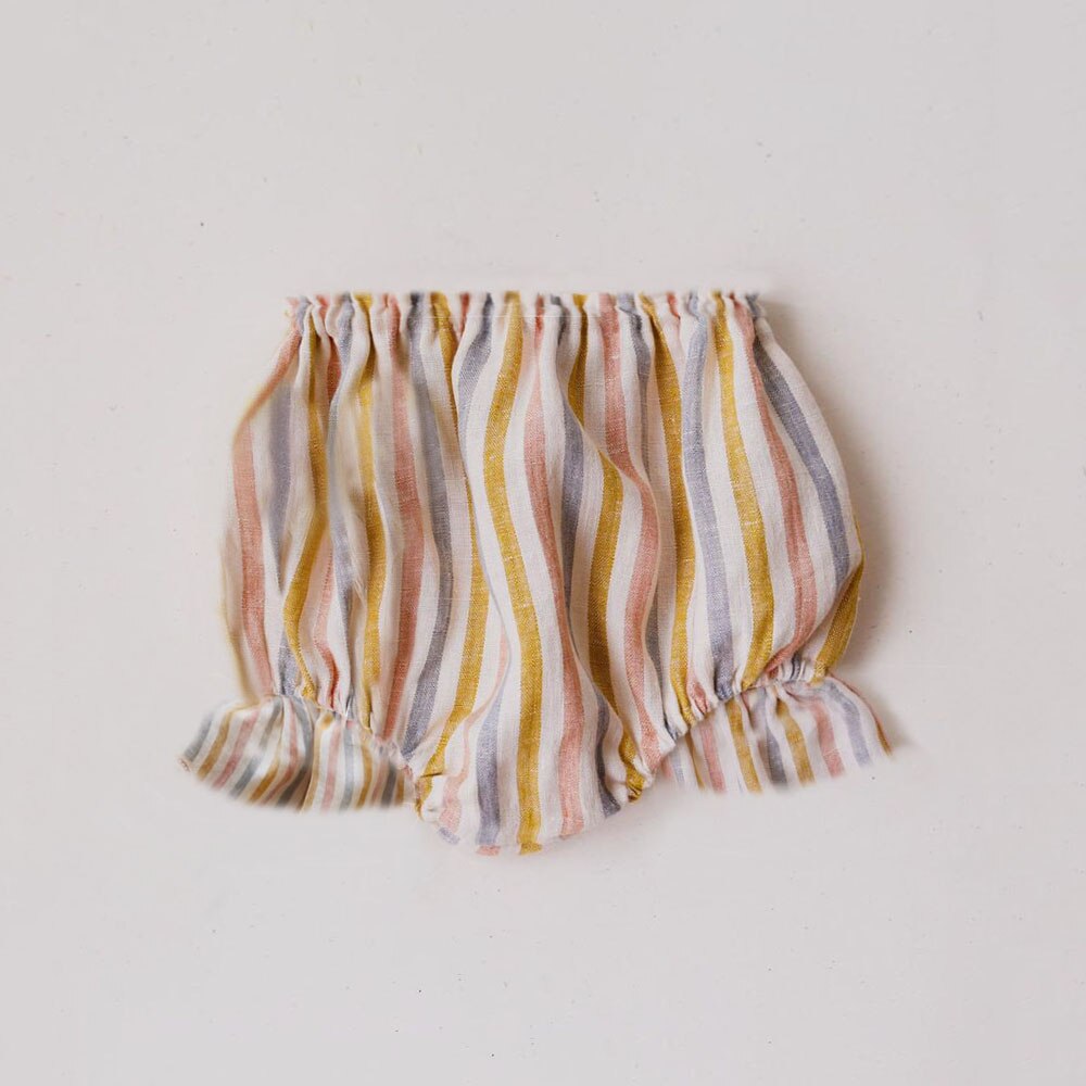 Baby Girl Solid Linen Shorts