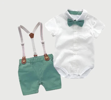 Suspender Shorts & Romper Suit Set