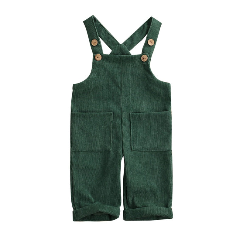 Soft Cotton Corduroy Suspender Jumpsuit Overalls