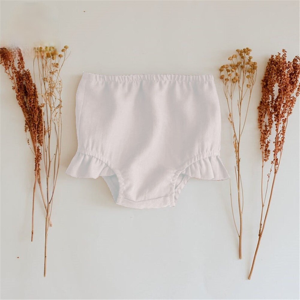 Baby Girl Solid Linen Shorts