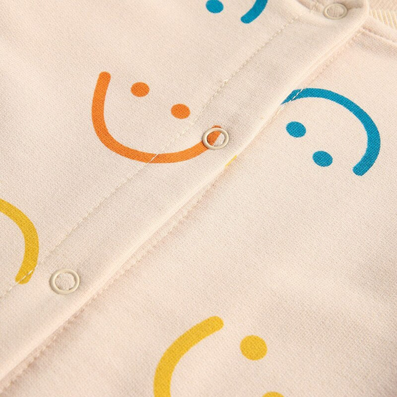 Mini Smile Cotton Jumpsuit With Headband