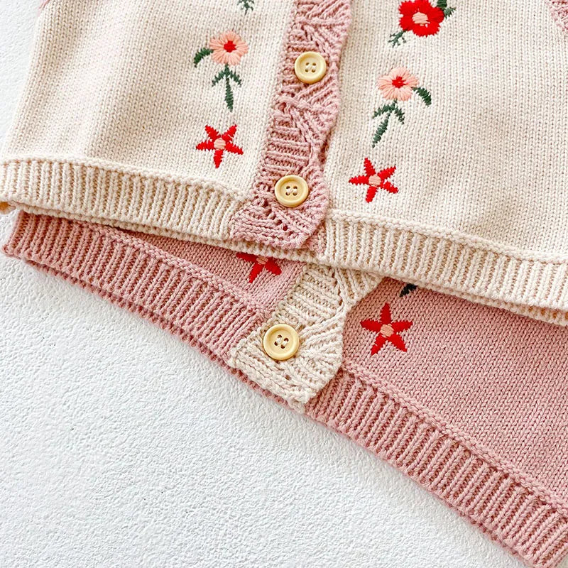 Girls Embroidery Crop Vest