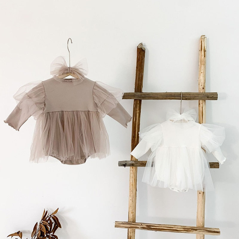 Baby Long Sleeve Tulle Romper