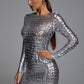 Jojo Cut-Out Mini Bodycon Kleid - Silber