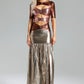 Kaci Maxikleid mit Metallic-Ausschnitt