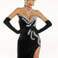 Kathy Diamante Hight Slit Kleid